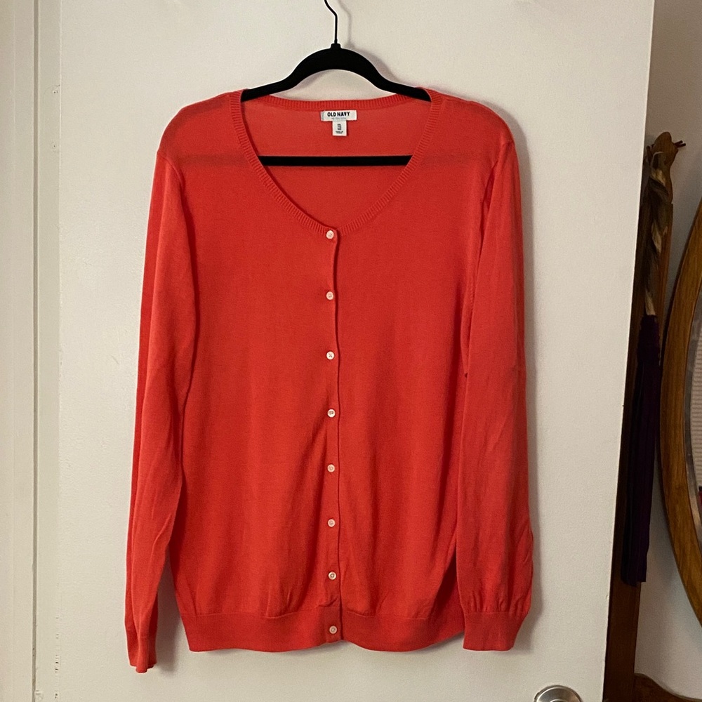 Old Navy Vibrant Coral Cardigan